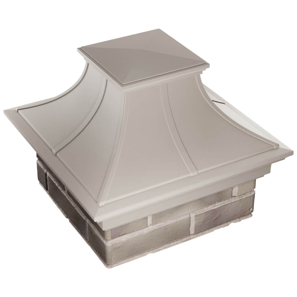 Колпак Zking Монблан Премиум Бежевый на столб 1.5х1.5 кирпича (385х385мм) в Пскове фото