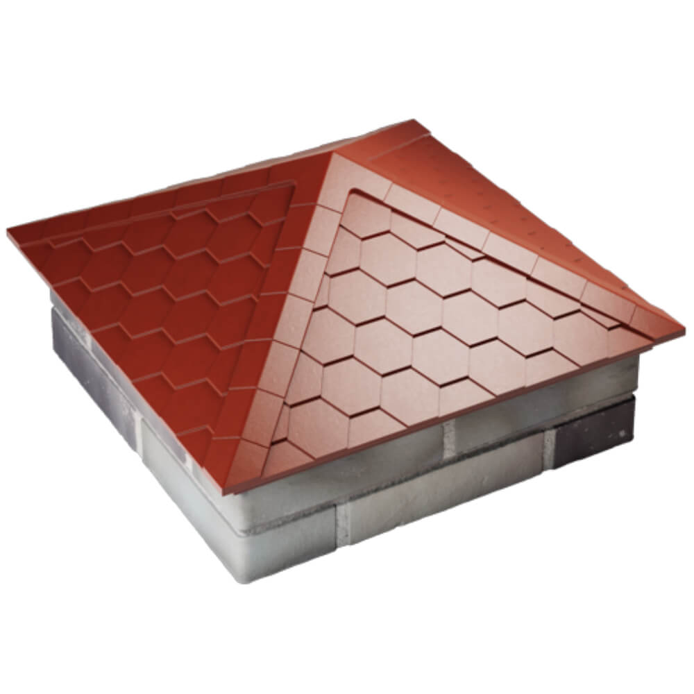 Колпак Zking Эверест Красный на столб 2х2 кирпича (535х535мм) Псков фото